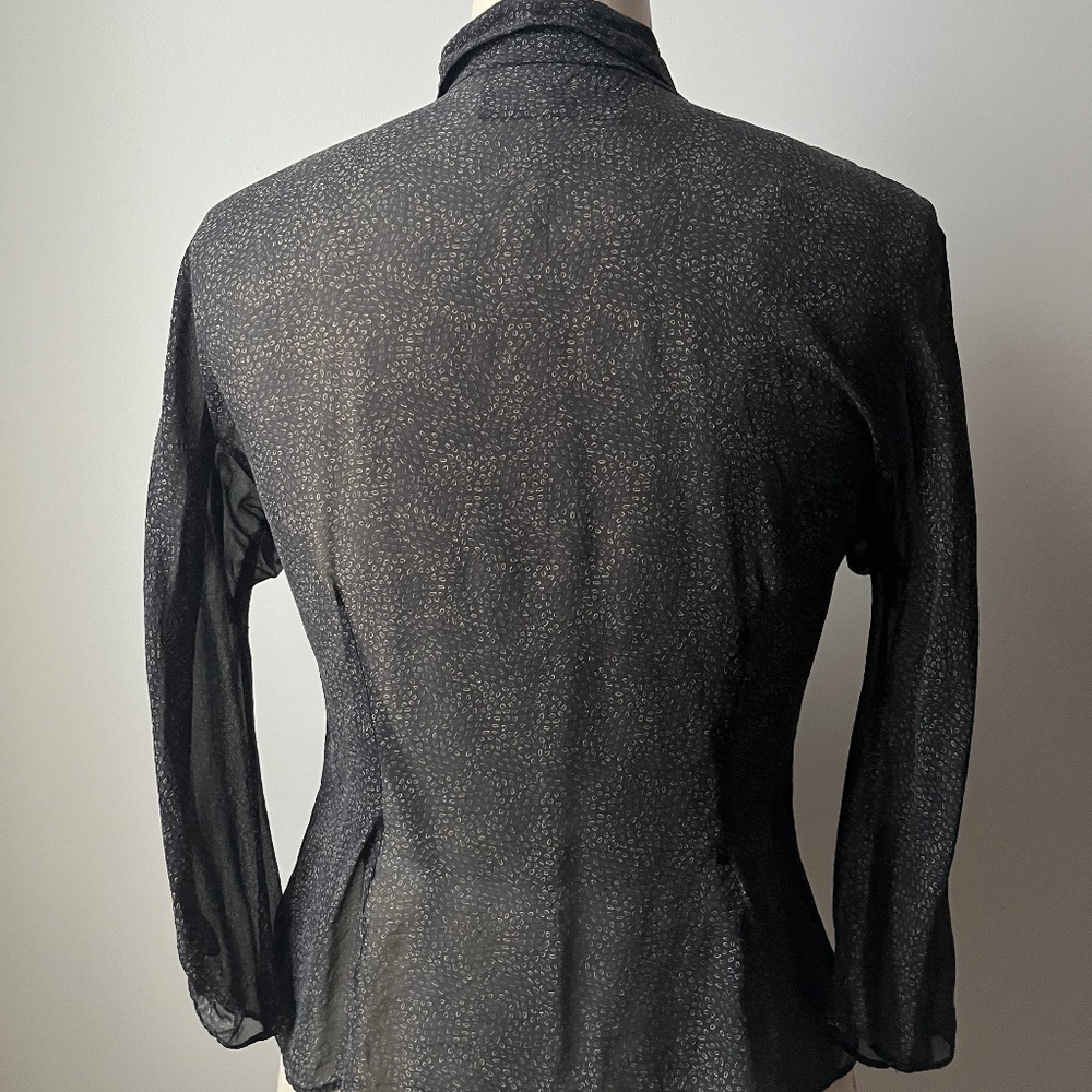 Cortana Sheer Patterned Button Down Top - image 3